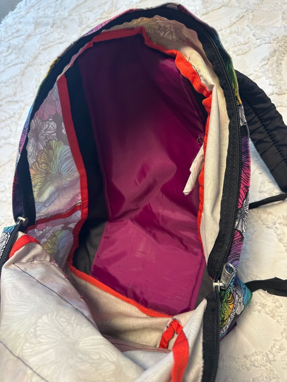 Jansport Rainbow Floral Backpack with Multicolor Blooms - Picture 9 of 10